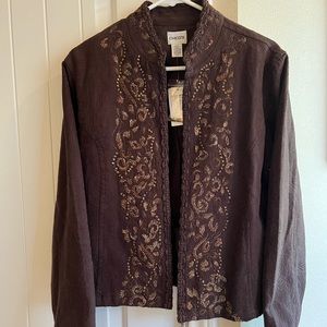CHICO'S GOLD SCROLL JUPITER JACKET